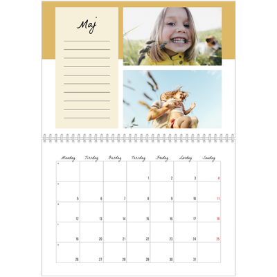 Fotokalender A4 dobbelt (30 x 40 cm) — Kalender med "To do"-liste [kalender forside]