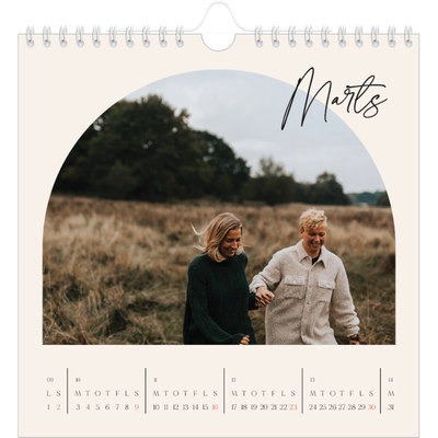 Årskalender kvadratisk — Buet billederamme [Marts]