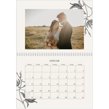 Fotokalender A4 dobbelt — Blek & blomst
