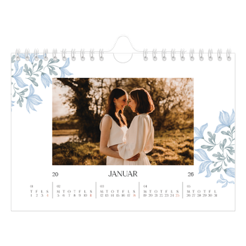 A5 Landskab Fotokalender — Elegant blomstret