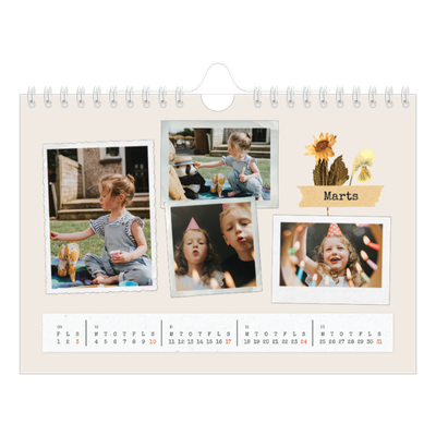 A5 Foto Kalender — Vintage scrapbooking [Marts]