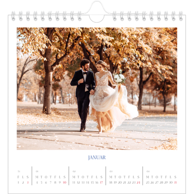 Årskalender kvadratisk — Klassisk kobolt [Januar]