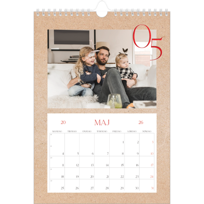 Fotokalender A4 (20 x 30 cm) — Røde elementer [kalender forside]