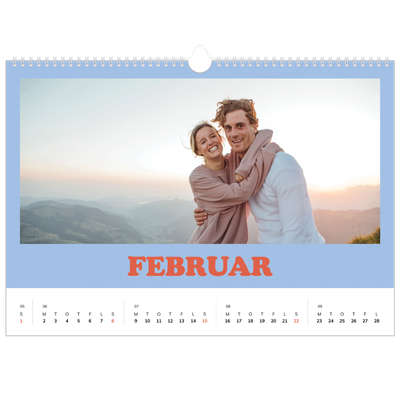 A3 Foto Kalender — Retro rammer [Februar]