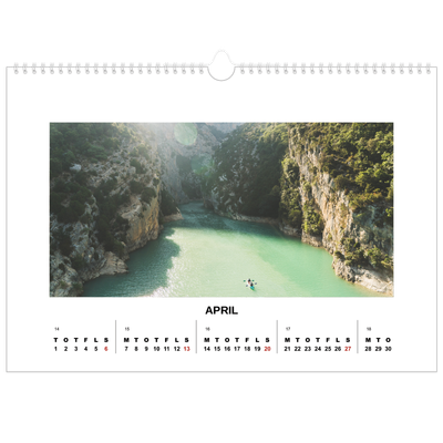 A3 Foto Kalender — Simpelt billede [April]