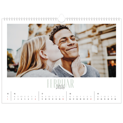 A3 Foto Kalender — Flere fonter [Februar]