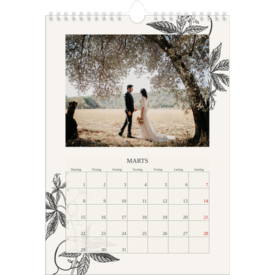 Fotokalender A4 (20 x 30 cm) — Blek & blomst [Marts]