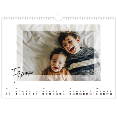 A3 Foto Kalender — Transperant ramme [Februar]