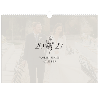 A3 Foto Kalender — Initialer i blomst [kalender forside]