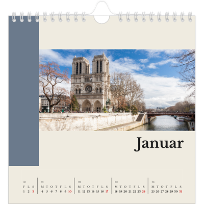 Årskalender kvadratisk — Verdens seværdigheder [Januar]