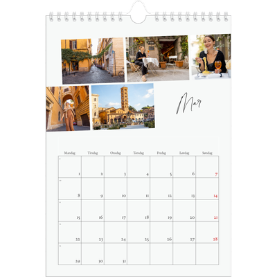 Fotokalender A4 (20 x 30 cm) — Byferie (hvid) [Marts]