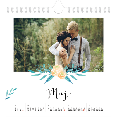 Årskalender kvadratisk — Blomsterillustrationer [kalender forside]