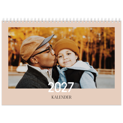 Fotokalender A4 dobbelt (30 x 40 cm) — Overlappende tekst [kalender forside]