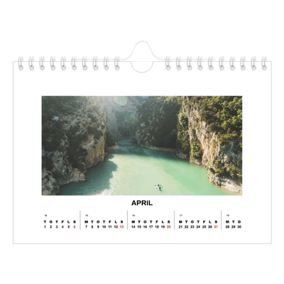 A5 Foto Kalender — Simpelt billede [April]