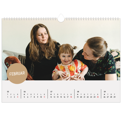 A3 Foto Kalender — Fotoklistermærke [Februar]