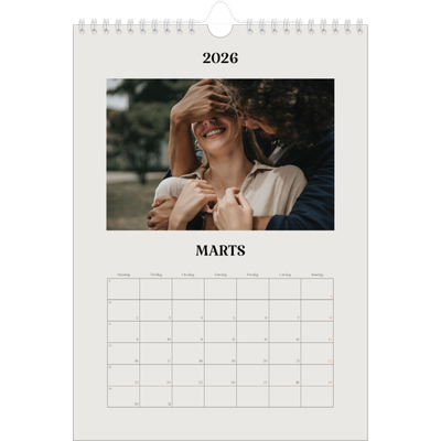 Fotokalender A4 (20 x 30 cm) — Simpelt og moderne [Marts]