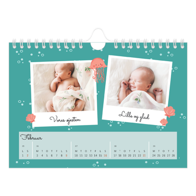 A5 Foto Kalender — Søde dyr [Februar]