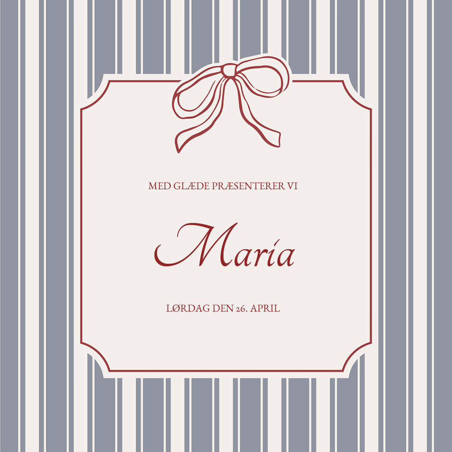 Invitationer — Nålestriber og sløjfe