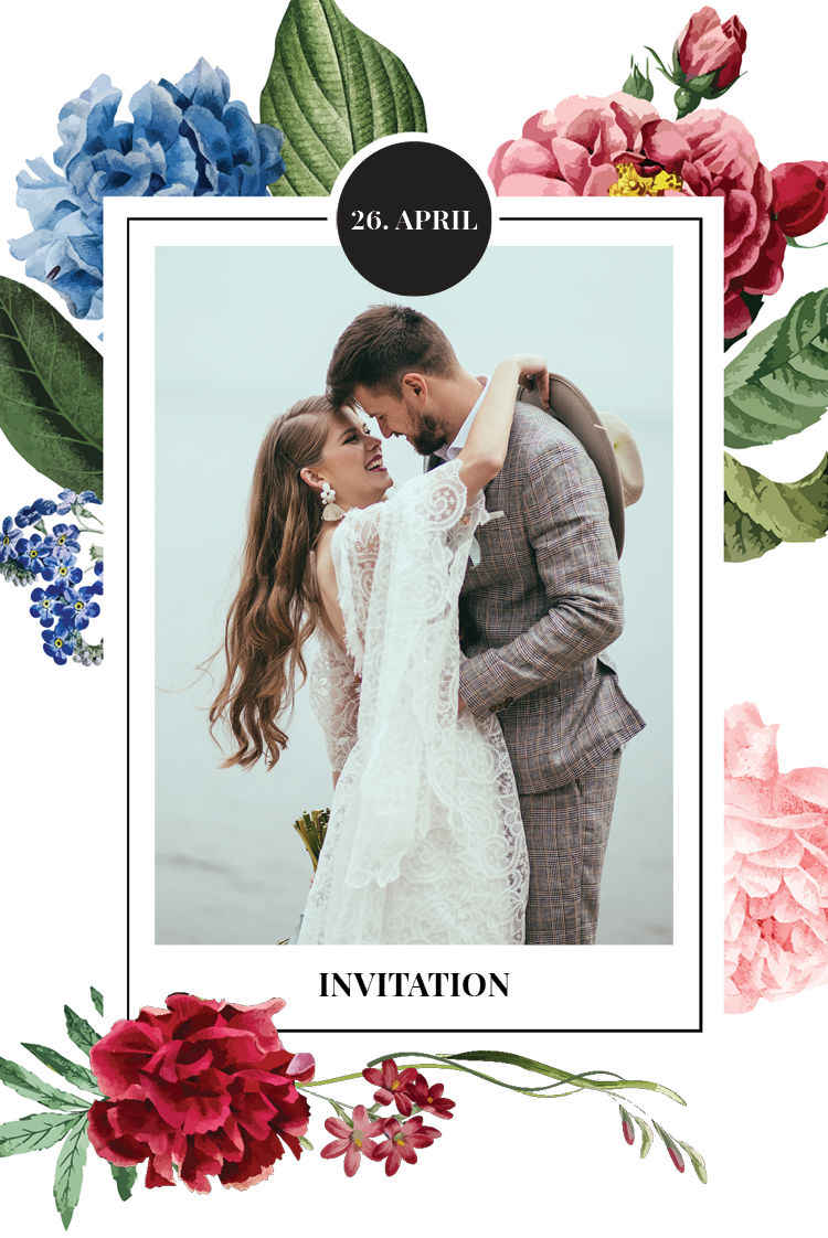 Invitationer — Lys vintage blomster