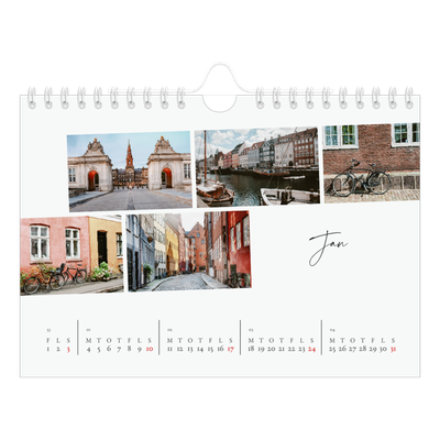 A5 Foto Kalender — Byferie (hvid) [Januar]