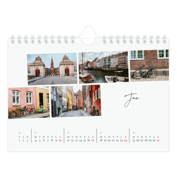 A5 Landskab Fotokalender — Byferie (hvid)