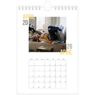 A5 Foto Kalender — Dublet tekst [April]
