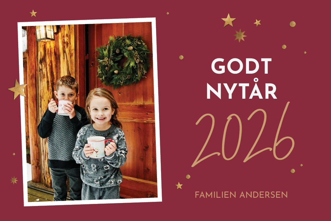 Kort — Dyb rød og guld