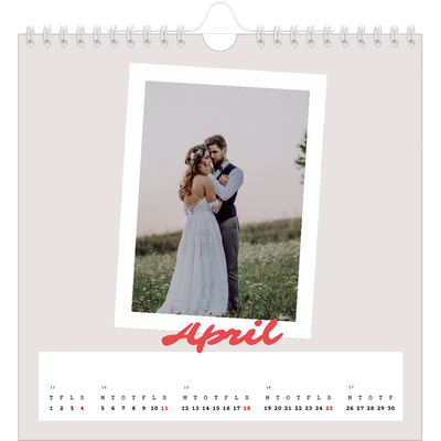 Årskalender kvadratisk — Signeret tryk [April]