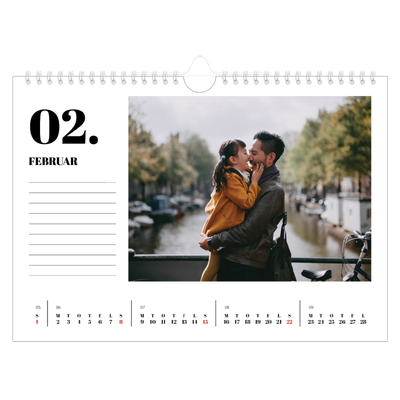 Fotokalender A4 — Serif og øjeblikke [Februar]