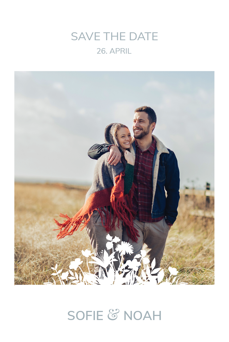 Save the date — Blomstmotiv