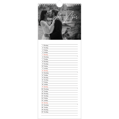 Køkkenkalender  — Elegant skrift [April]