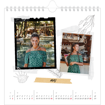 Årskalender kvadratisk — Scrapbook stil [Maj]