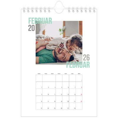 A5 Foto Kalender — Dublet tekst [Februar]