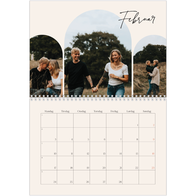 Fotokalender A4 dobbelt (30 x 40 cm) — Buet billederamme [Februar]