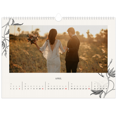 A3 Foto Kalender — Blek & blomst [April]