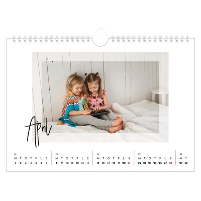 Fotokalender A4 — Transperant ramme [April]
