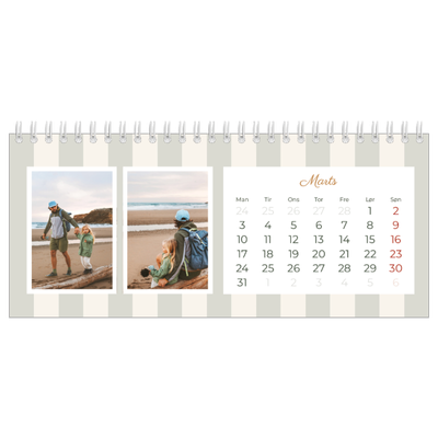 Bordkalendere — Skrift og striber [Marts]