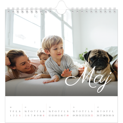 Årskalender kvadratisk — Håndskreven måned [kalender forside]