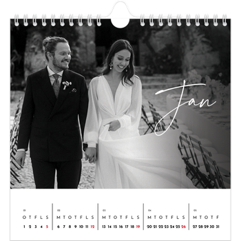 Kvadratisk Fotokalender — Elegant skrift