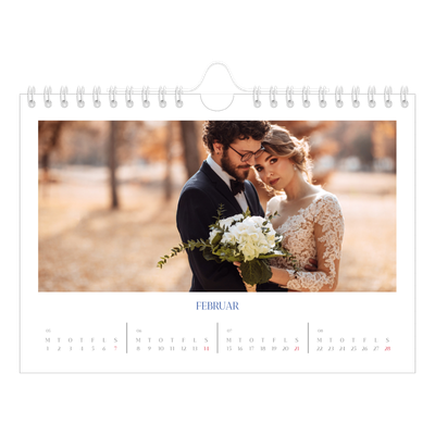 A5 Foto Kalender — Klassisk kobolt [Februar]
