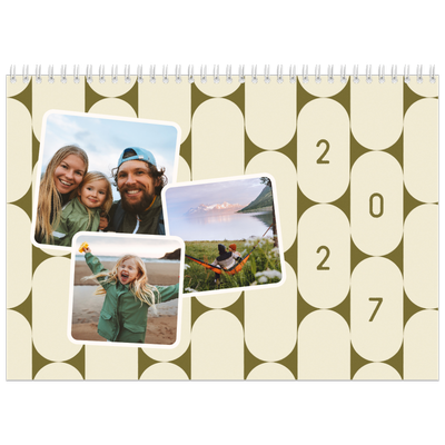 Fotokalender A4 dobbelt (30 x 40 cm) — Retro mønstre [kalender forside]