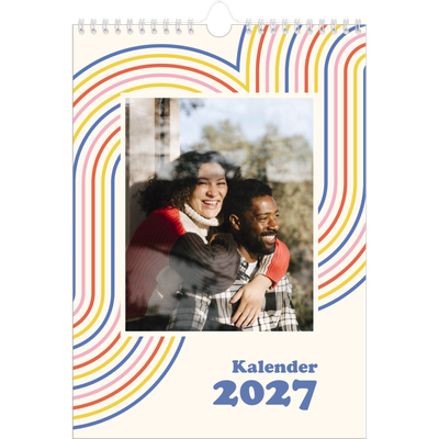 Fotokalender A4 (20 x 30 cm) — Retro striber [kalender forside]