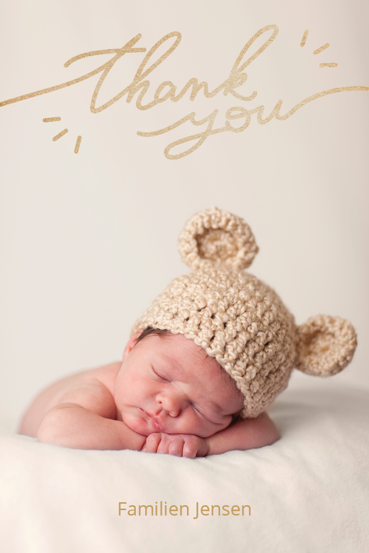 Takkekort — Guldskrift