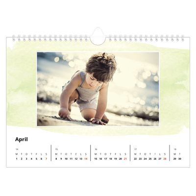 Fotokalender A4 — Akvarel baggrunde [April]