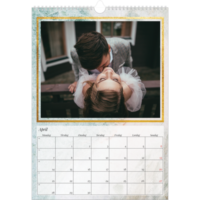 Årskalender A3 — Guld og mamor [April]