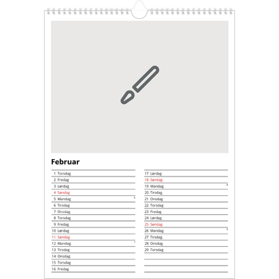 Årskalender A3 — Design selv [Februar]
