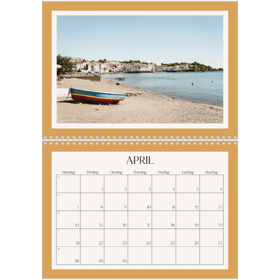 Fotokalender A4 dobbelt (30 x 40 cm) — Klassiske farver [April]