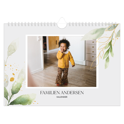 Fotokalender A4 — Naturlig akvarel [kalender forside]