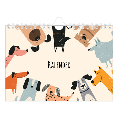 A5 Foto Kalender — Hundepoter og kruseduller [kalender forside]