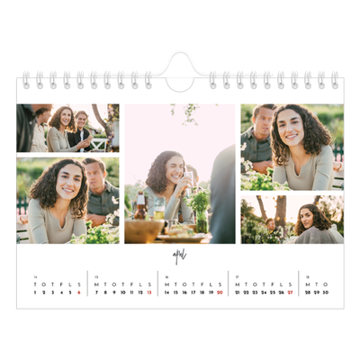 A5 Foto Kalender — Billedcollage [April]